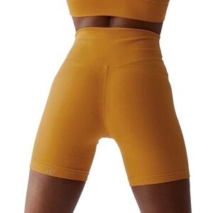 SET Active Orange High Rise Luxform Biker Shorts Pilates Princess XS